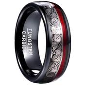 Dsnyu Men's Tungsten Ring, Dome Celtic With Striped Grooves Wedding Rings | 8mm Proposal Band, Comfort Fit for Daily Wear