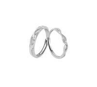 Dsnyu Silver Engagement Ring, Men Sterling Silver Rings S925 Snake Couple Matching Band for Him Size Adjustable Birthday Valentine's Day Gift