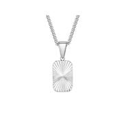 Dsnyu Silver Necklace for Women, Chain Necklace Pendant Stainless Steel Small Square Geometry Dog Tags Pendant Necklaces Accessories for Birthday