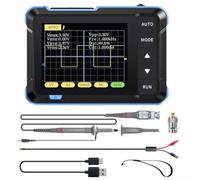 DSO152 Handheld Digital Oscilloscope 200kHz Bandwidth 2.5MS/s Sampling Rate, 2.8" LCD Display, One-Button Auto Mode, ±400V Measurement for Educational Labs and Basic Maintenance, Blue(high)