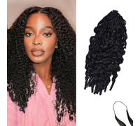 Dsoar Micro Crochet Human Hair Extensions 100g 22 inch Pre Looped Water Wave Twist Hair Bundle for Braiding Natural Color Curly Hair Extensions