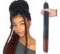Dsoar Straight Dreadlocks 2 Tone Ombre Crochet Soft Locs Lightweight Crochet Hair 10 Strands/Pack 24 Inch Natural Hair Extension