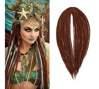 Dsoar Thin 0.6cm Synthetic Dreadlock Extensions Double Ended 20Inch 10 Strands Crochet Hair Long Crochet Braids Hip-Hop Style Soft Dreads Hair Extensions 350#