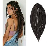 Dsoar Thin 0.6cm Synthetic Dreadlock Extensions Double Ended 20Inch 10 Strands Crochet Hair Long Crochet Braids Hip-Hop Style Soft Dreads Hair Extensions 4#