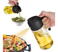 Dsofrenzic 470ml 2 in 1 Oil Dispenser and Sprayer for Cooking, Kitchen, Salad, Barbecue - Black Air Fryer Spray Bottle
