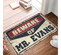 Dsoluuing Cool Door Mat Beware of Mr. Evans Doormat Cool Door Mat Room Accessories for Men (Size : 40X60CM)