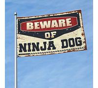 Dsoluuing Flag for Room Guys Beware of Ninja Dog Flag Flags for Boys Room Boys Bedroom Accessories (Size : 152X244CM)