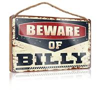Dsoluuing Funny Bathroom Decor Beware of Billy Wooden Sign Family Funny Wall Sign Kitchen Wall Art (Size : 15X28CM)