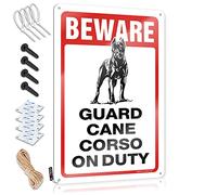Dsoluuing Funny Signs for Bedroom Beware! Guard Cane Corso On Duty Tin Sign Bathroom Gifts Bathroom Stuff (Size : 20X30CM)