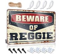 Dsoluuing Metal Signs for Home Decor Beware of Reggie Tin Sign Outdoor Funny Metal Sign Stuff for Teens (Size : 20X30CM)