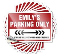 Dsoluuing Prank Stickers for Adults Emily's Parking Only Funny Sticker 10 Pcs Car Stickers for Men Prank Stickers for Adults (Size : 8X12CM)