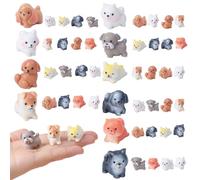 dsooldre 50 Pcs Mini Dog Figurines Miniature Resin Animals in Bulk Little Puppy Toys Dog Cake Decorations for DIY Moss Landscape Garden Ornament Birthday Party Home Decors