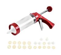 DSOPV Cookie Press Set, 16 Disks & 6 Piping Tips, Multifunctional Cookie Cutter, Spritz Cookie Press Gun Kit for Making & Decorating Cookies
