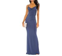 DSORVICD Women Summer Bodycon Maxi Dress Y2k Spaghetti Strap Low Cut Backless Long Dress Chic Cocktail Club Party Tank Dress, 23jn1blue, S