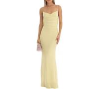 DSORVICD Women Summer Bodycon Maxi Dress Y2k Spaghetti Strap Low Cut Backless Long Dress Chic Cocktail Club Party Tank Dress, 23jn1yellow, S