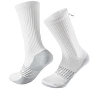 Dsource Copper Hiking Socks, Unisex Crew Cushioned Sole Arch Support Golf Running Compression Socks 6 Pairs, 3 Crew White Copper Socks, Small/Medium