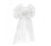 DSOUWEH Add Elegance To Wedding With Realistic Wedding Pew End Bow Knots Wedding Aisle Chair Decorations Blended Low Maintenance, Large pair