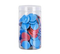 DSOUWEH Bingo Counting Chips Fun Counting Counters Engaging Math Practice Activities Encourage Family Interaction Learning Counters Disc Bingo Chip Discs, Red Blue, 25mm