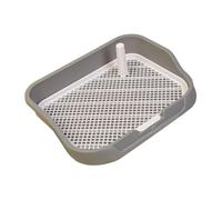 DSOUWEH Dog Potty Toilet Indoor With Wall Column Robust Featuring Easy Clean Removable Post For Pet Pet Training Toilet With Grid Which Is Easy To Clean Dog, Light Gray, 49x39x10cm