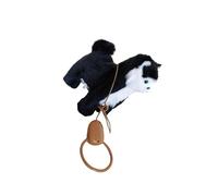 DSOUWEH Electronic Cat Robot Plush Toy Control Moves Sing Walk Birthday Gift For Kids Plush Animal Put Battery Into Kitten Abdomen Birthday Gift Stuffed, Black, 22x25cm