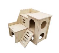 DSOUWEH Hamster Hideout Is Made Of Wood With Smooth Rounded No Burrs Reliable Dwarf Hamster Cabin Rat Gerbils Lemmings House Built Materials To Long Lasting, Wood color, 14.5x15.5x14cm