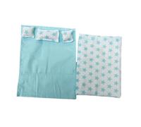 DSOUWEH Handmade Dollhouse Bedding Set With Colorful Comforter Pillows For Artistic Mini Room Decor And Quilt And Pillow Have Filled With Dollhouse Furniture, blue