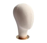 DSOUWEH Hat Display Head Stand Mannequin Premium Lightweight Sturdy Hats Jewelry Earpieces Human Head Model Is Made Premium Cloth And Metal Multifunctional, Gold Bottom, Height: 27cm