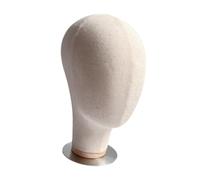 DSOUWEH Hat Display Head Stand Mannequin Premium Lightweight Sturdy Hats Jewelry Earpieces Human Head Model Is Made Premium Cloth And Metal Multifunctional, Brushed Bottom, Height: 27cm