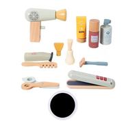 DSOUWEH Kids Beauty Salon Kits for Creative Learning Support Young Minds Through Engaging Hairdressing Pretend Play Experience Hair Salon Wooden Play Set Hair
