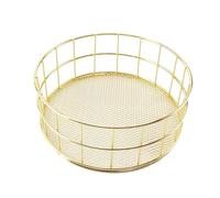 DSOUWEH Luxury Wire Cosmetics Storage Basket Exquisite Craft for Makeup and Sundries Metal Makeup Storage Basket Storage Box, Gold
