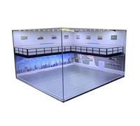 DSOUWEH Magnificent Double Layer Vehicle Parking Lot Display With LED Lights Showcasing Miniature Cars 1/64 Scale Double Layer Exhibition Hall Is Very, Landscape Brick