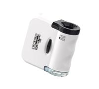 DSOUWEH Mini Pocket Scope Handheld Scope 60x Innovative Educational Fun Toy Unique Gift Kids For Outdoor Exploration Toy With Light Portable Easy To Carry, White, 5x5x2.3cm