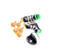 DSOUWEH Miniature Dollhouse Helmet Roadblocks Decor Vibrant Dollhouse Skates Set Making for Creative Imaginations Come Alive 1/12 Scale Simulation Furniture