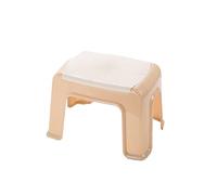 DSOUWEH Plastic Step Stool Nordic Style Thick Adults Children Shoe Changing Home Anti-Skid Pad Furniture Bench Bathroom Toilet, Beige, S
