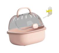 DSOUWEH Small Animal Carrier Cage With Water Bottle Spacious And Comfortable All Traveling Needs Allowing To Easily Pets Out And About Guinea Pig Cage Pet, Pink, 20x18x16cm
