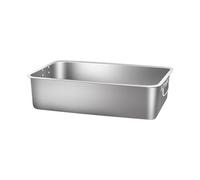 DSOUWEH Stainless Steel Cats Litter Box High Side Cat Litter Tray Easy Cleanup Pet Supplies Larger Space Of Jumbo Box Is Also Suitable For Kittens.Integrated, Silver, 40x30x10cm
