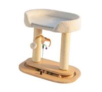DSOUWEH Wooden Cat Activity Center With Rotating Play Station And Scratch Board Homes With Cats Size For Feline Friend To Play Wood Cats Tree Double Turntable