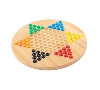 DSOUWEH Wooden Checkers Game With 60 Marbles Early Learning Promoting Strategic Thinking And Interactive Play Intelligent Trainers Parent Child Interactive