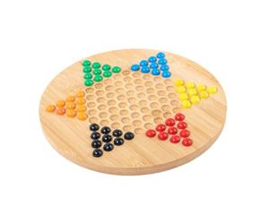 DSOUWEH Wooden Checkers Game With 60 Marbles Early Learning Promoting Strategic Thinking And Interactive Play Intelligent Trainers Parent Child Interactive