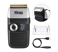 DSP® Electric Razor for Men Bald Shavers for Men 2 in 1 Double Shaver for Men with 2 Foil Head Rechargeable Barber Shaver with Precision Trimmer 3-Speed Shaver with LED Digital Display (Black)