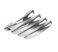DSPOLIMV Outer Door Handle Cap Compatible with Chevrolet for Camaro 2010-2015 for Spark 2009-2011 Chrome Carbon Fiber Car Door Handle Cover Trim Accessories(Silver)