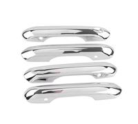 DSPOLIMV Outer Door Handle Cap Compatible with for Explorer 2020-2021 Carbon Fiber Chrome Car Door Handle Cover Trim Car-Styling Accessories Replacement(Silver)