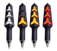 DSPOLIMV Universal Motorcycle Turn Signals Universal Turn Signal Light Built For Relay Blinker DRL Stop Signal Lamp Brake Lighting Accessories Motorcycle Turn Signal(2 Red 2 White)