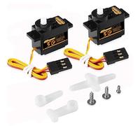 DSPOWER 2PCS 5G Mini Digital Servo, Plastic Gear Micro RC Servos Motor Kit with 25T Servo Horn for 1/28 RC Car Model Boat Fixed-Wing Helicopter Airplane Robot Toy (2PCS)