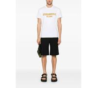 Dsquared Flocked Logo Milano T-Shirt in White - S - White