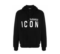 Dsquared Mens Icon Hoodie Sweatshirt - Black Cotton - Size 2XL