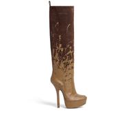DSQUARED2 120mm painterly-print leather boots - Brown 36-39