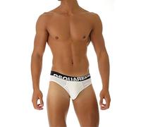 DSquared2 2-Pack Angled Logo Low-Rise Men's Briefs, White Small