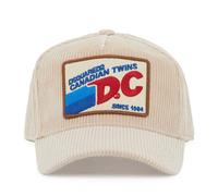 Dsquared2 Baseball Cap DC Retro Corduroy Logo Unisex Adjustable Strap Hat