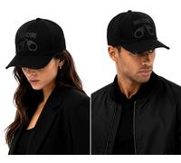 Dsquared2 Baseball Cap HARDCORE Logo Icon Black Canvas Strapback Cap